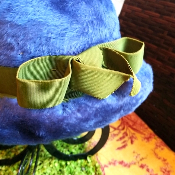 60's DIOR CHRISTIAN Lord & Taylor Union Tag RARE Blue Angora Collector Chapeax - Picture 6 of 16